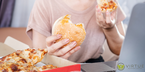 Women Eating burger